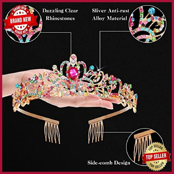 10-Piece Rhinestone Tiara Set with Combs for Parties & Weddings main image 3